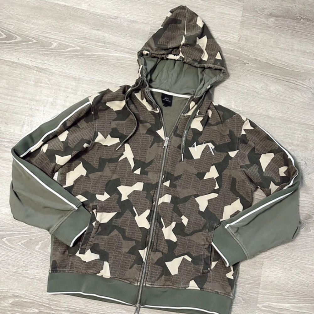 Armani exchange camo zip up